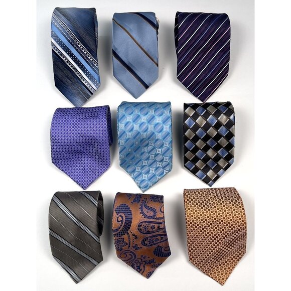Mixed Lot 9 Mens NECKTIES Neck Ties Silk & Polyester VTG-Modern Sparks Don Loper - Picture 1 of 16